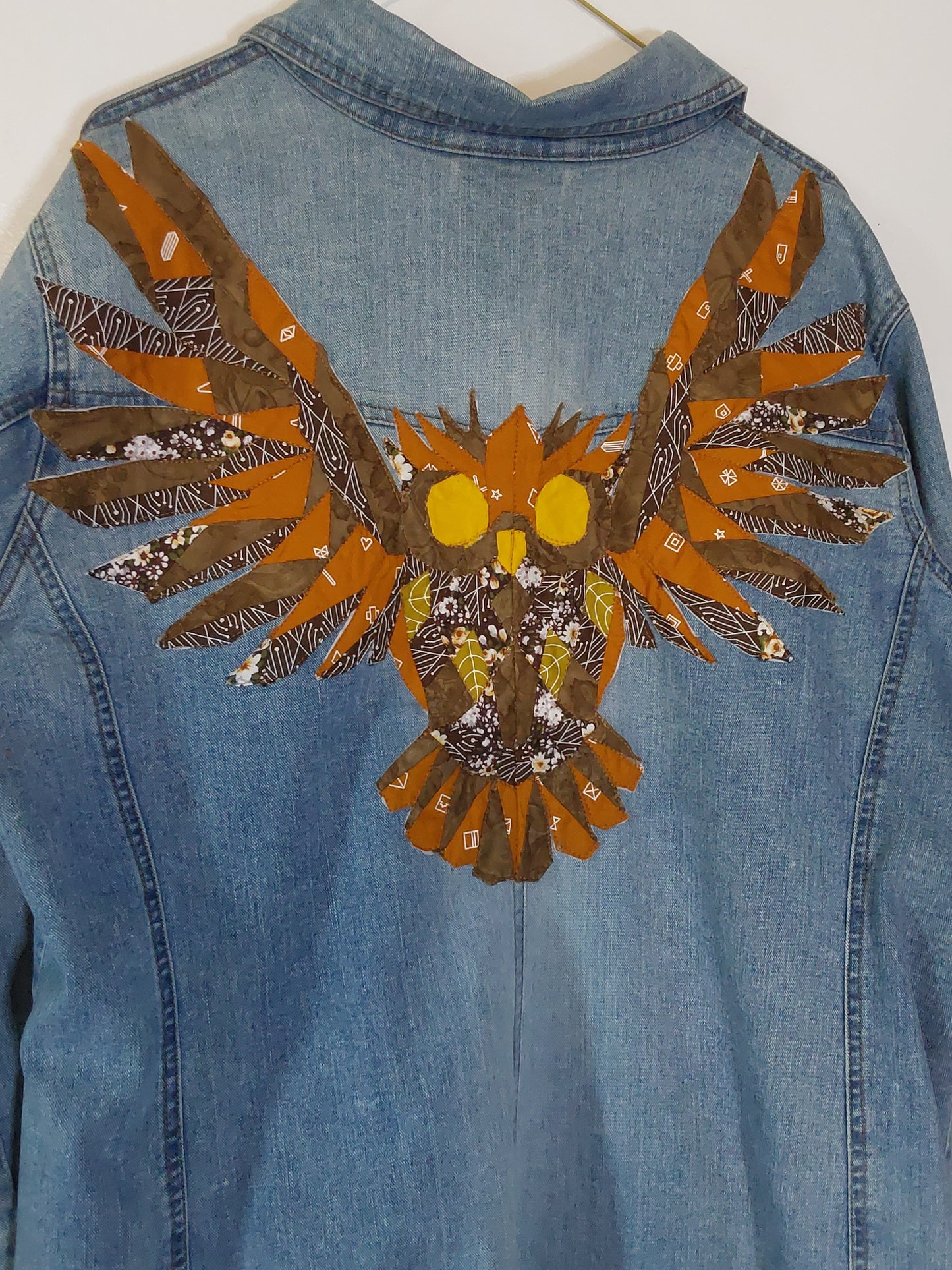 Denim Jacket - Owl, Brown