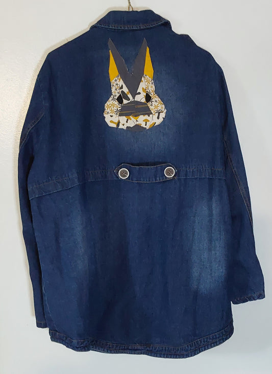 Denim Jacket - Rabbit, Yellow and Grey