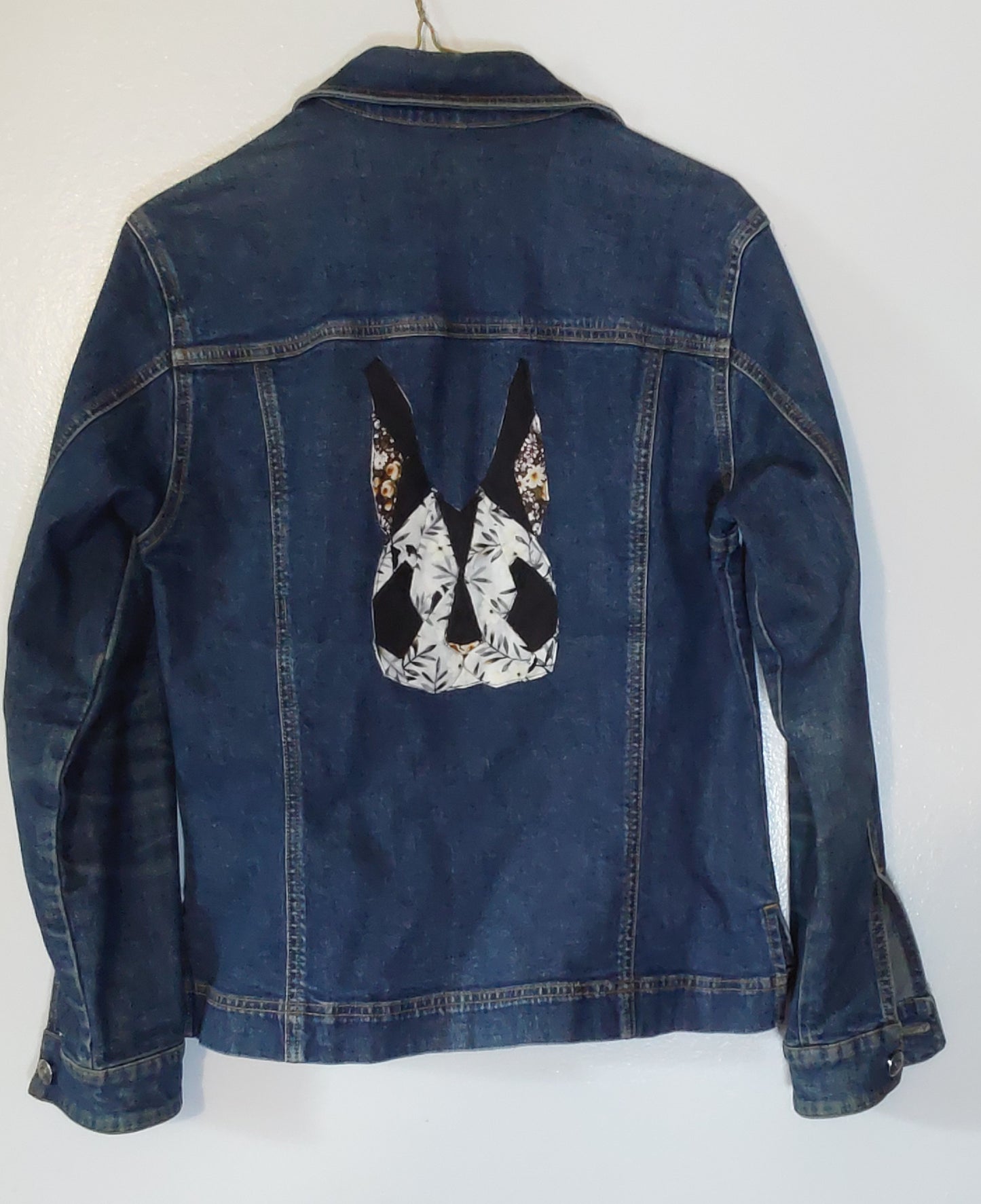 Denim Jacket - Rabbit, Black and White