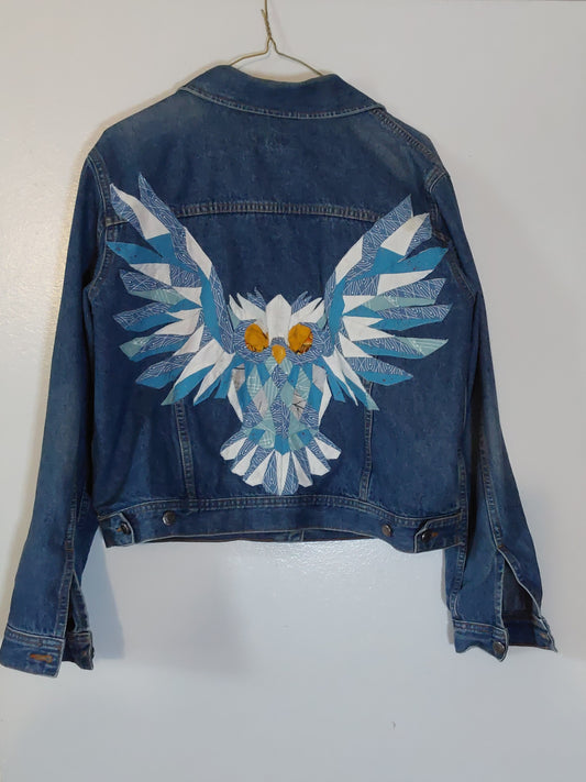 Denim Jacket - Owl, Blue