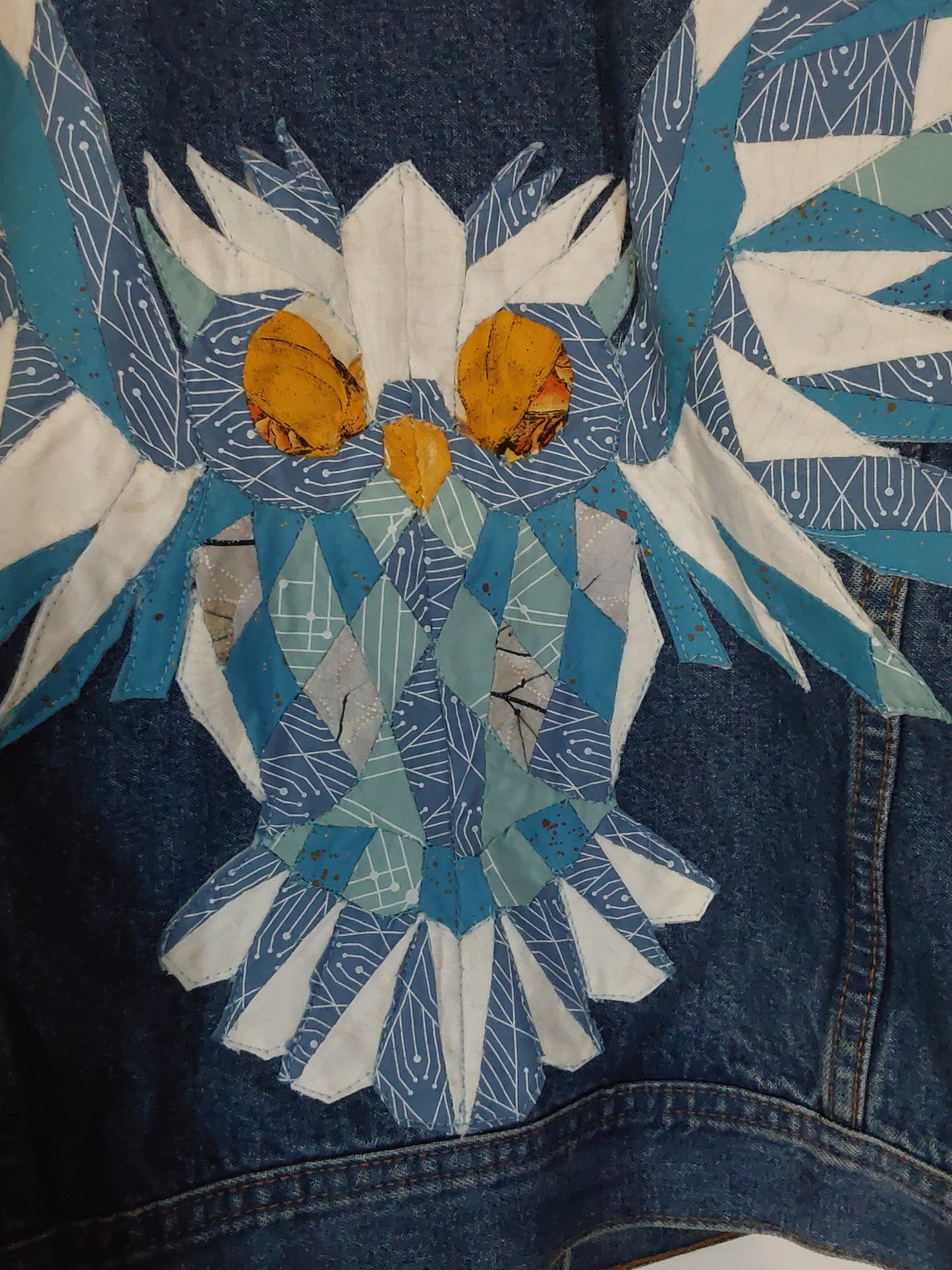 Denim Jacket - Owl, Blue