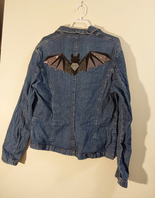 Denim Jacket - Bat, Grey